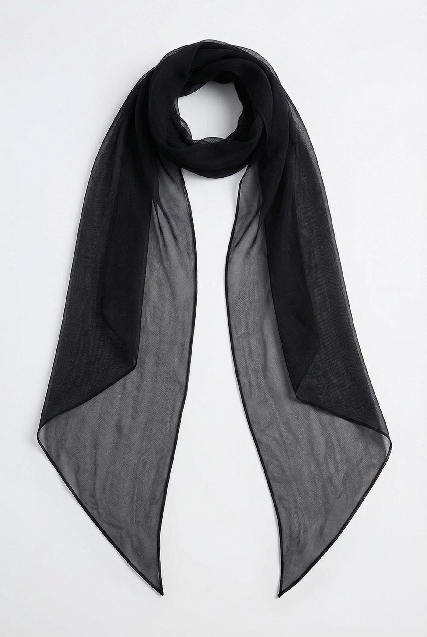 Esther Strapless Maxi Dress with Sheer Scarf – Black