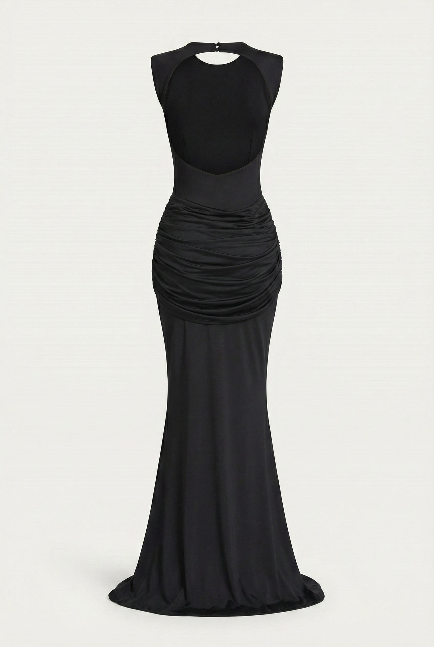 Glinda Sculpted Draped Maxi Dress - Black