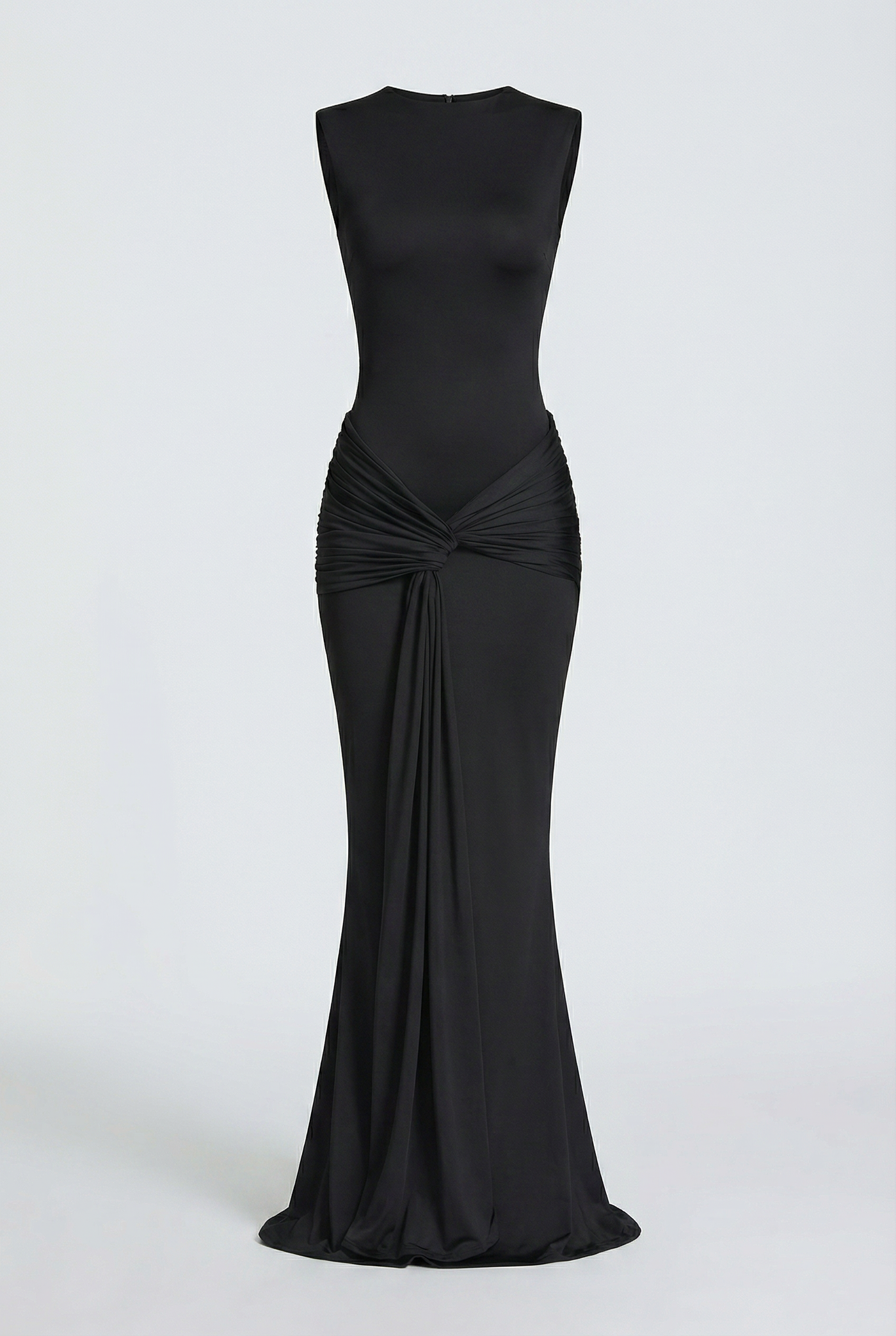 Glinda Sculpted Draped Maxi Dress - Black
