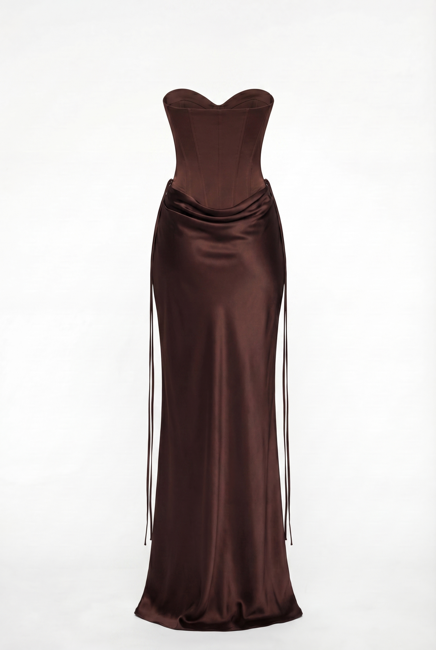 Genie Strapless Maxi Dress – Brown