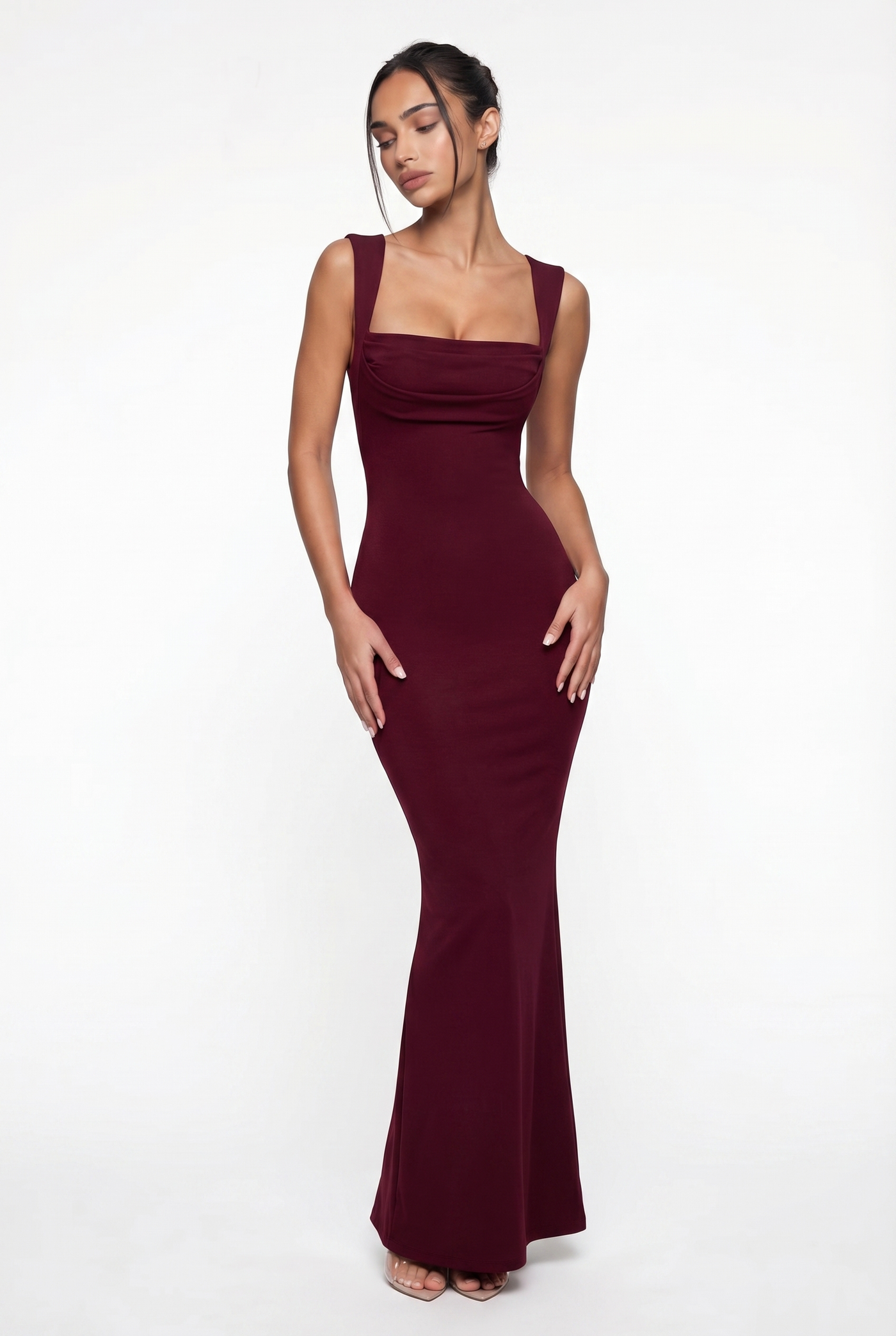 Charley Sculpted Maxi Dress – Burgundy