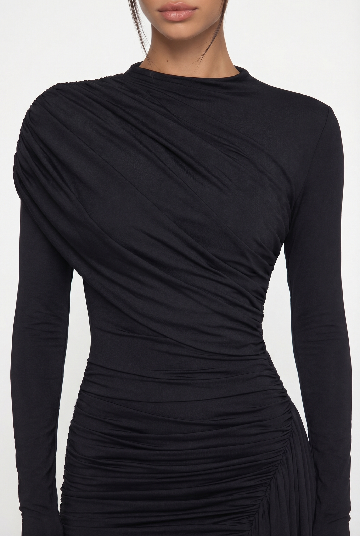 Alice Draped Sculpt Mini Dress - Black