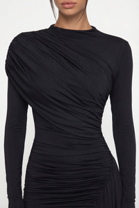 Alice Draped Sculpt Mini Dress - Black