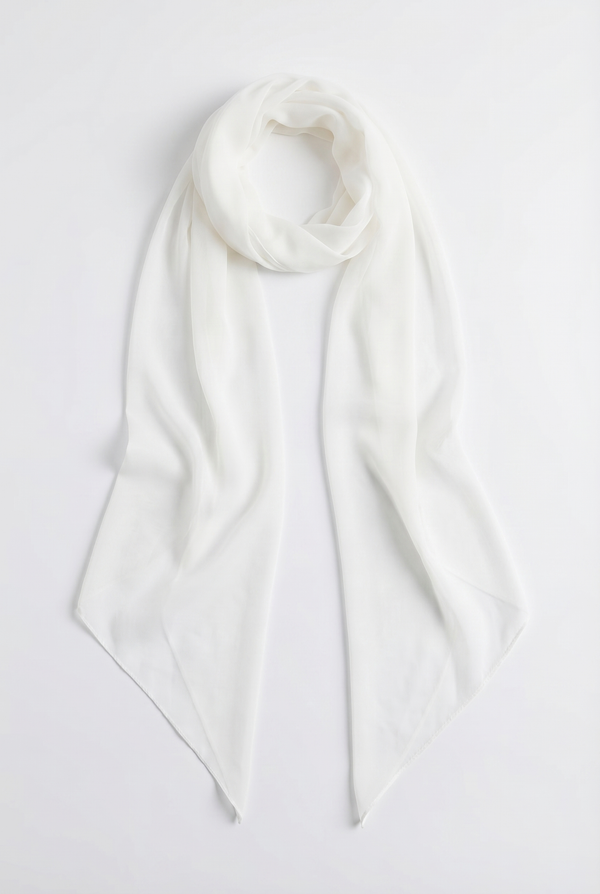 Angelina Structured Satin Corset Maxi Dress with Scarf - White
