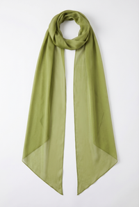 Beatrix Sheer Maxi Dress with Scarf – Green