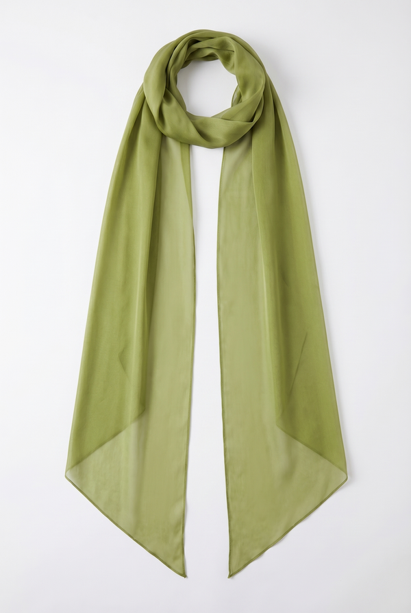 Angelina Structured Satin Corset Maxi Dress with Scarf – Green
