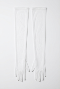 Andina Draped Corset Maxi Dress with Gloves & Scarf - White