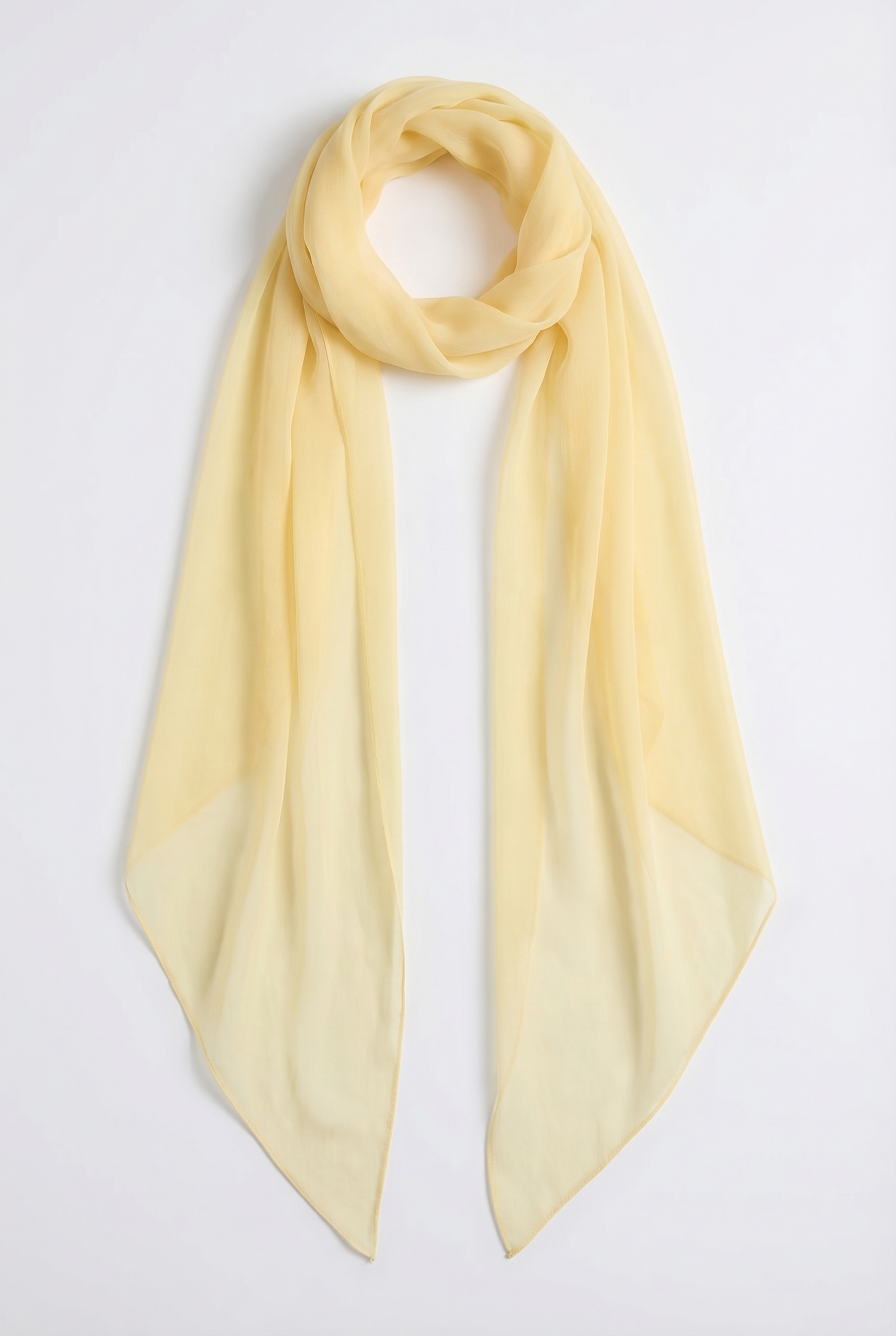 Beatrix Sheer Maxi Dress with Scarf – Yellow