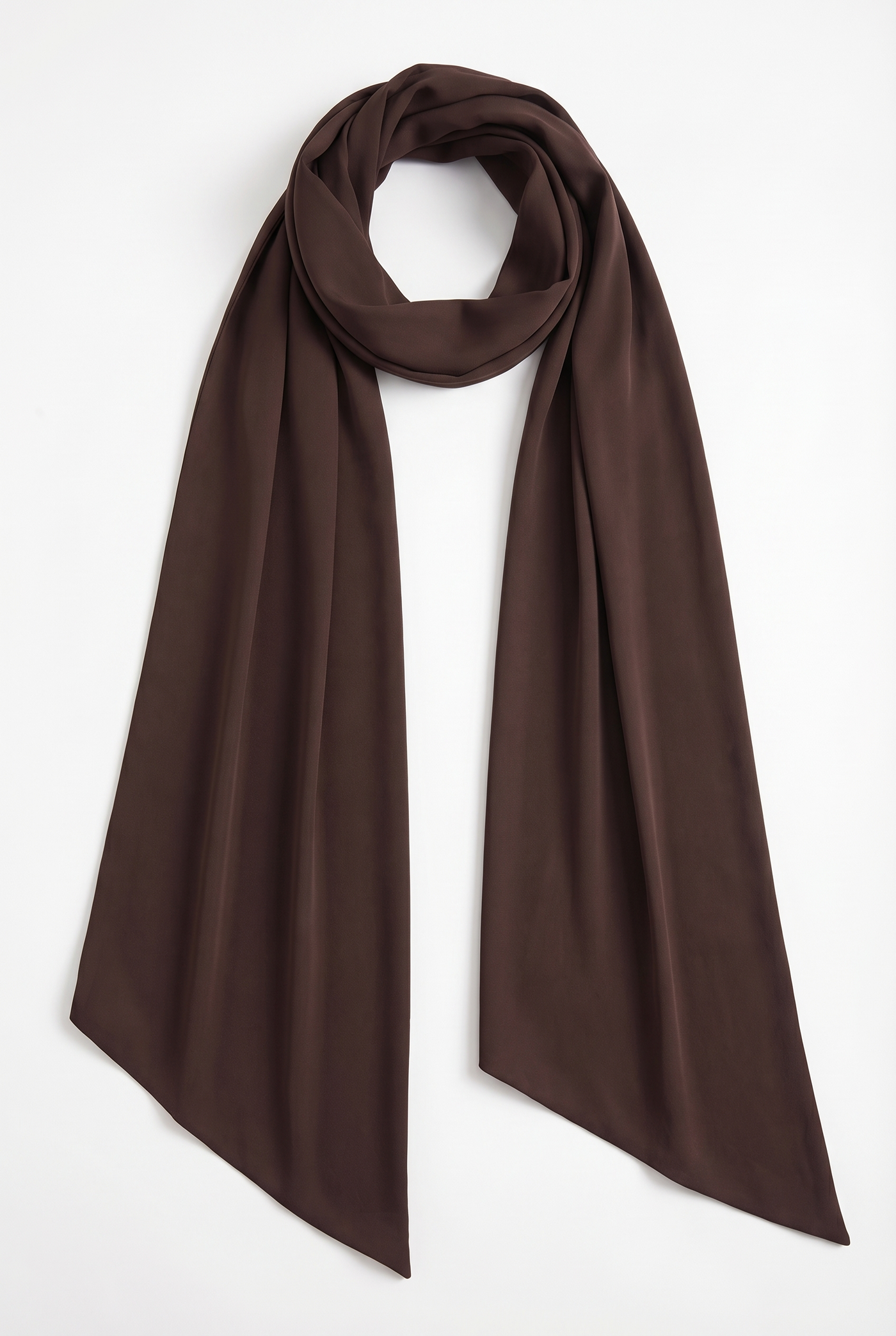 Clarence Off-Shoulder Maxi Dress with Scarf – Brown
