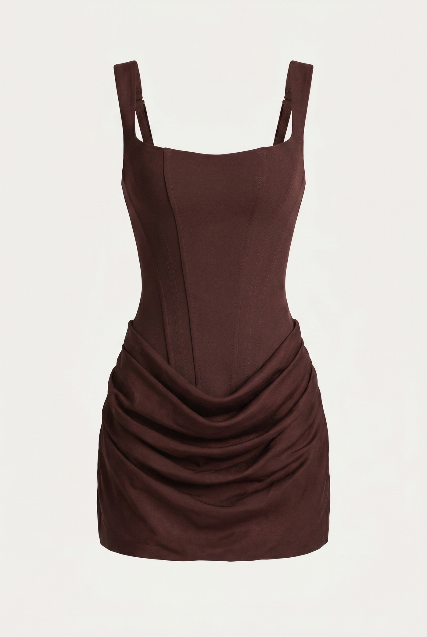 Juliet Structured Corset Mini Dress - Brown