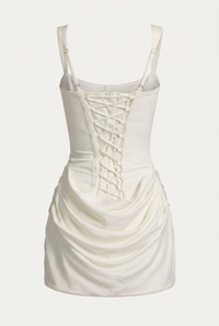Juliet Structured Corset Mini Dress - White