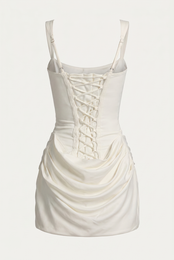 Juliet Structured Corset Mini Dress - White