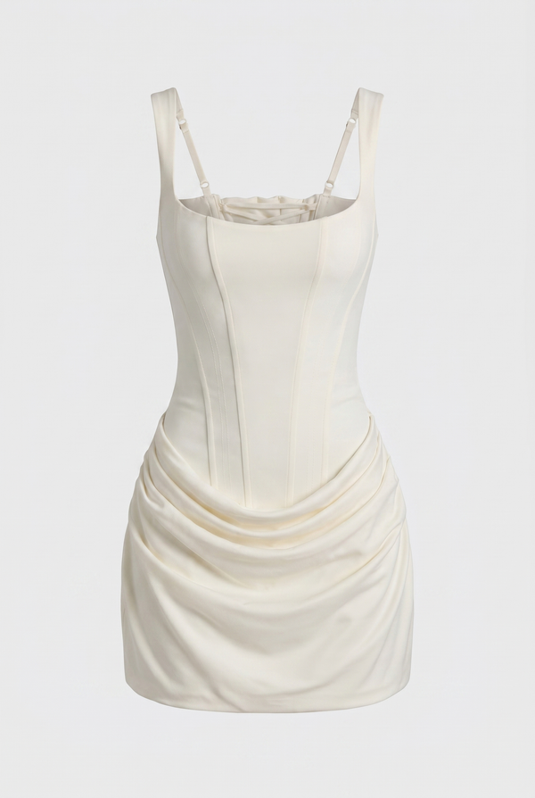 Juliet Structured Corset Mini Dress - White