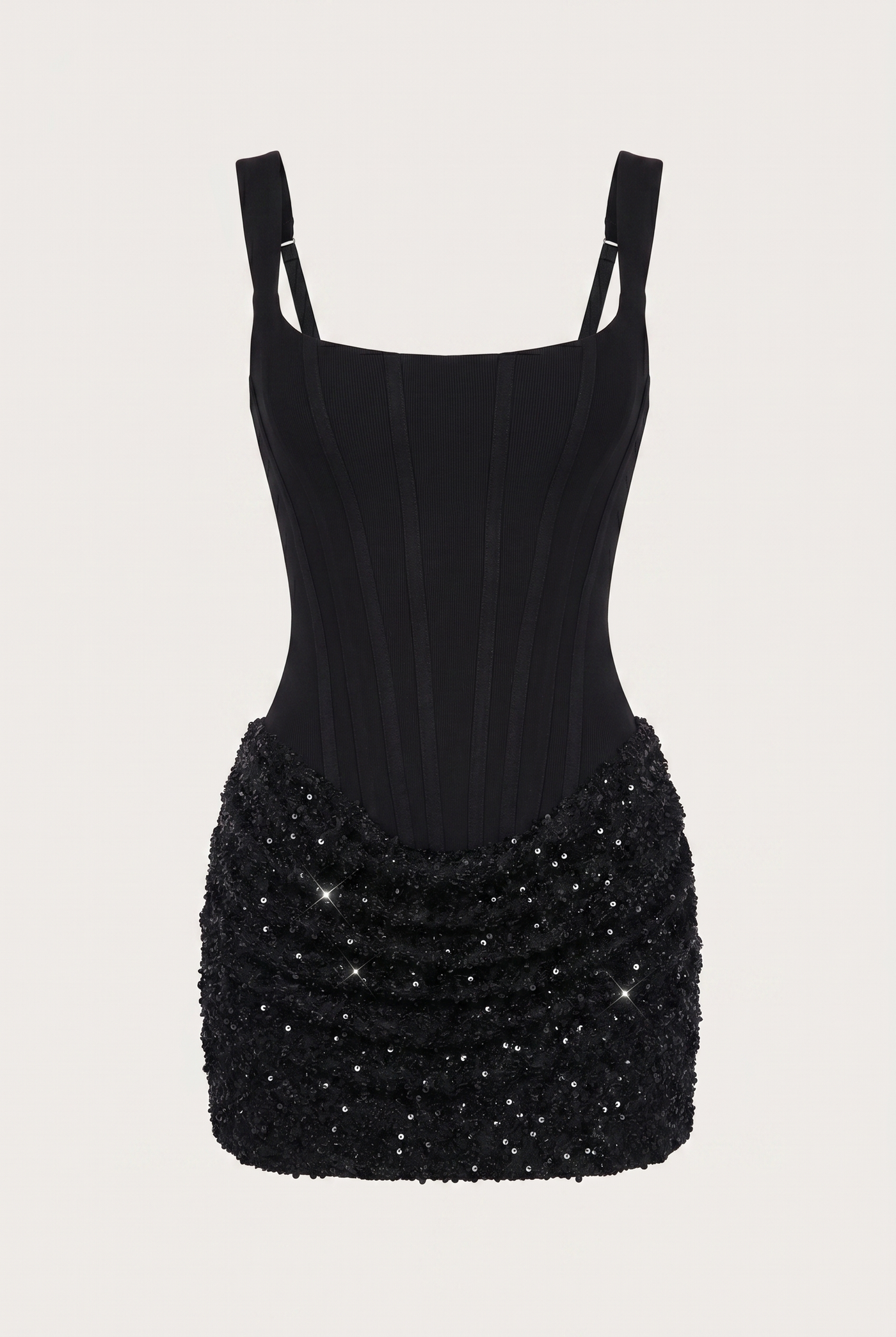 Katalina Sequin Corset Mini Dress - Black