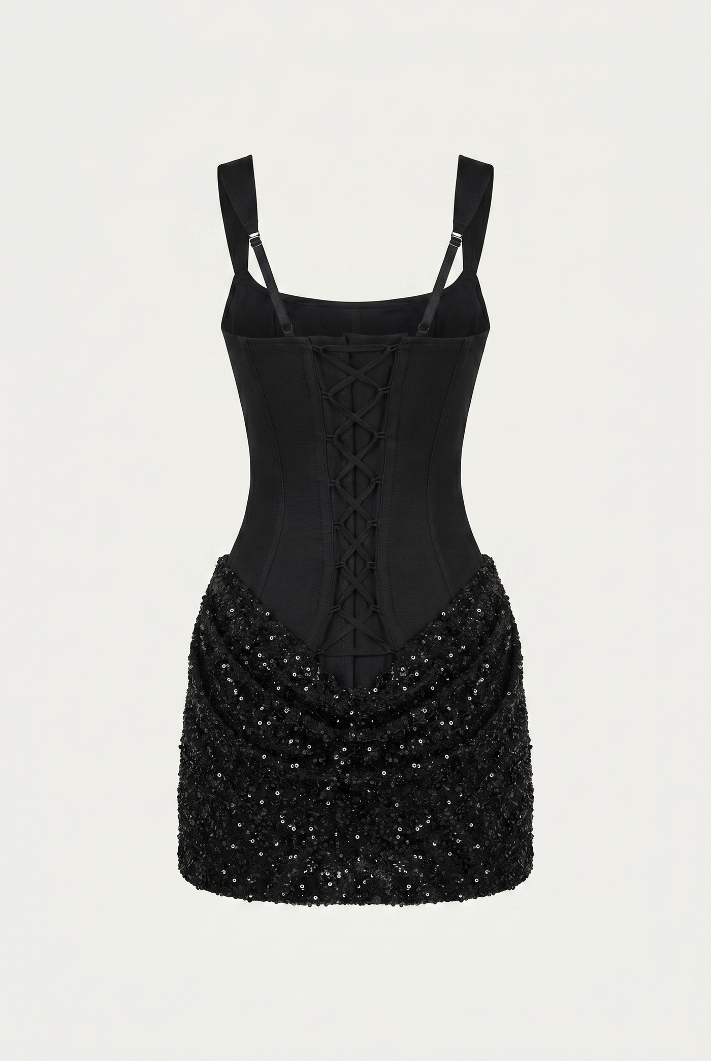 Katalina Sequin Corset Mini Dress - Black
