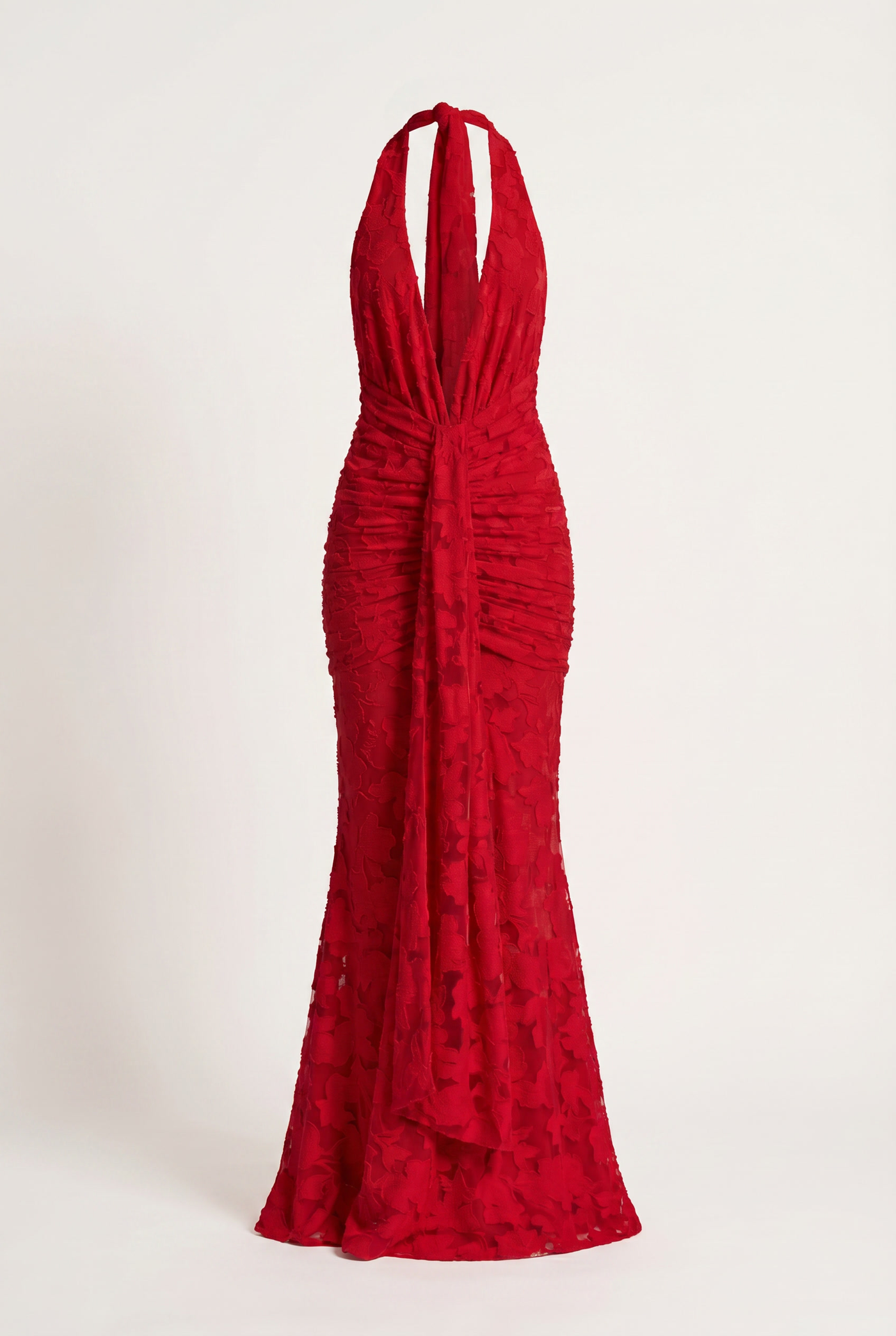 Lorrie Halter Maxi Dress – Red