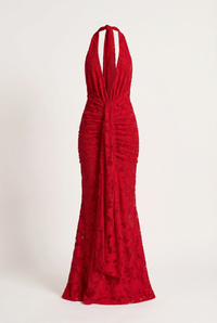 Lorrie Halter Maxi Dress – Red