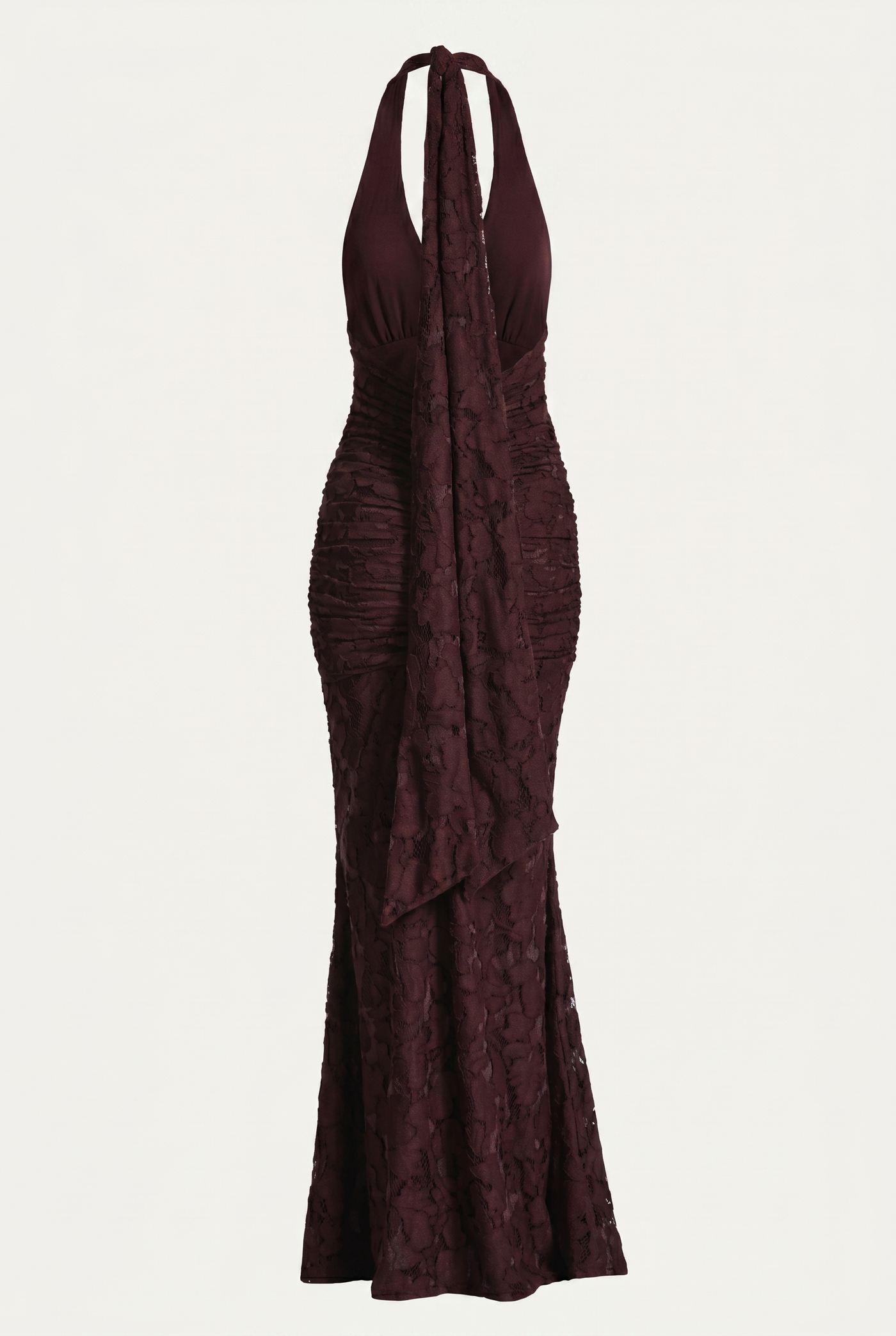 Lorrie Halter Maxi Dress – Brown