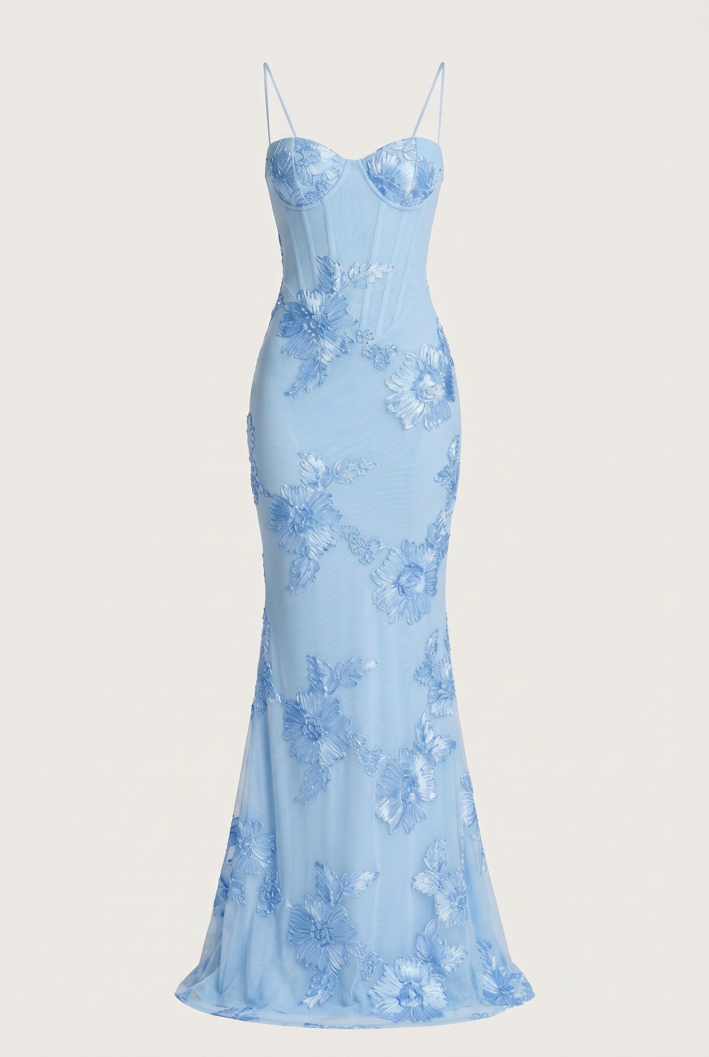 Lucy Lace-Up Corset Maxi Dress – Blue