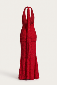 Lorrie Halter Maxi Dress – Red