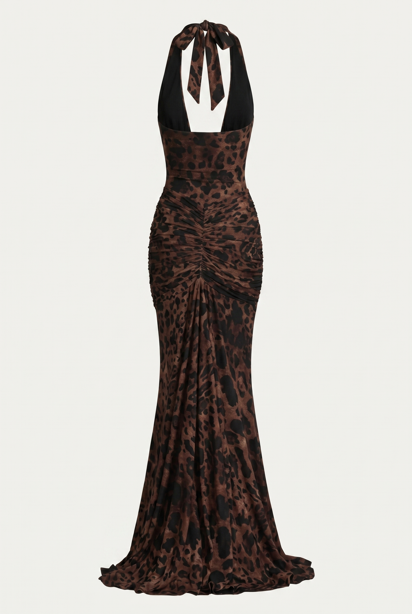 Norah Ruched Maxi Dress - Leopard