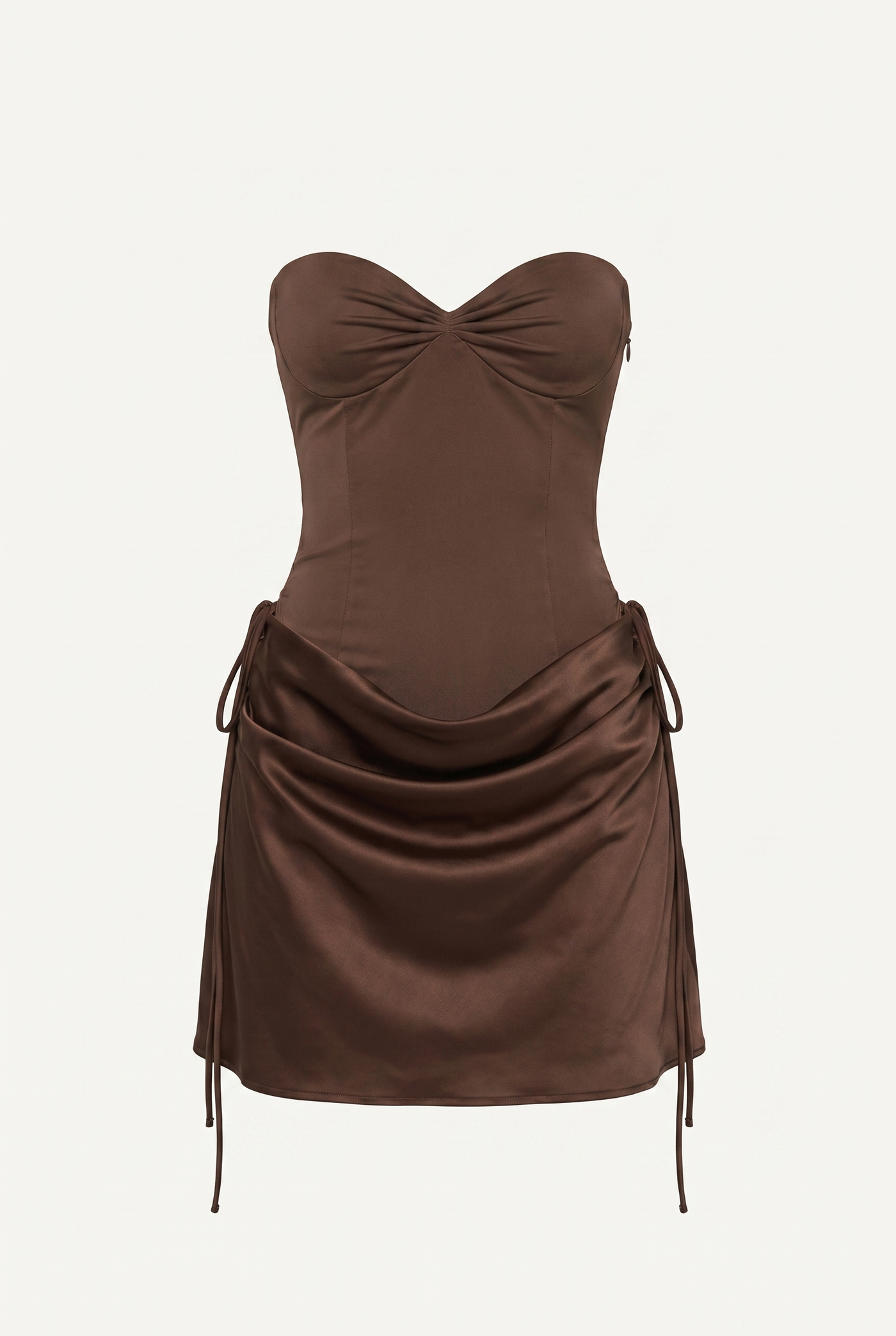 Roisin Strapless Mini Dress – Brown