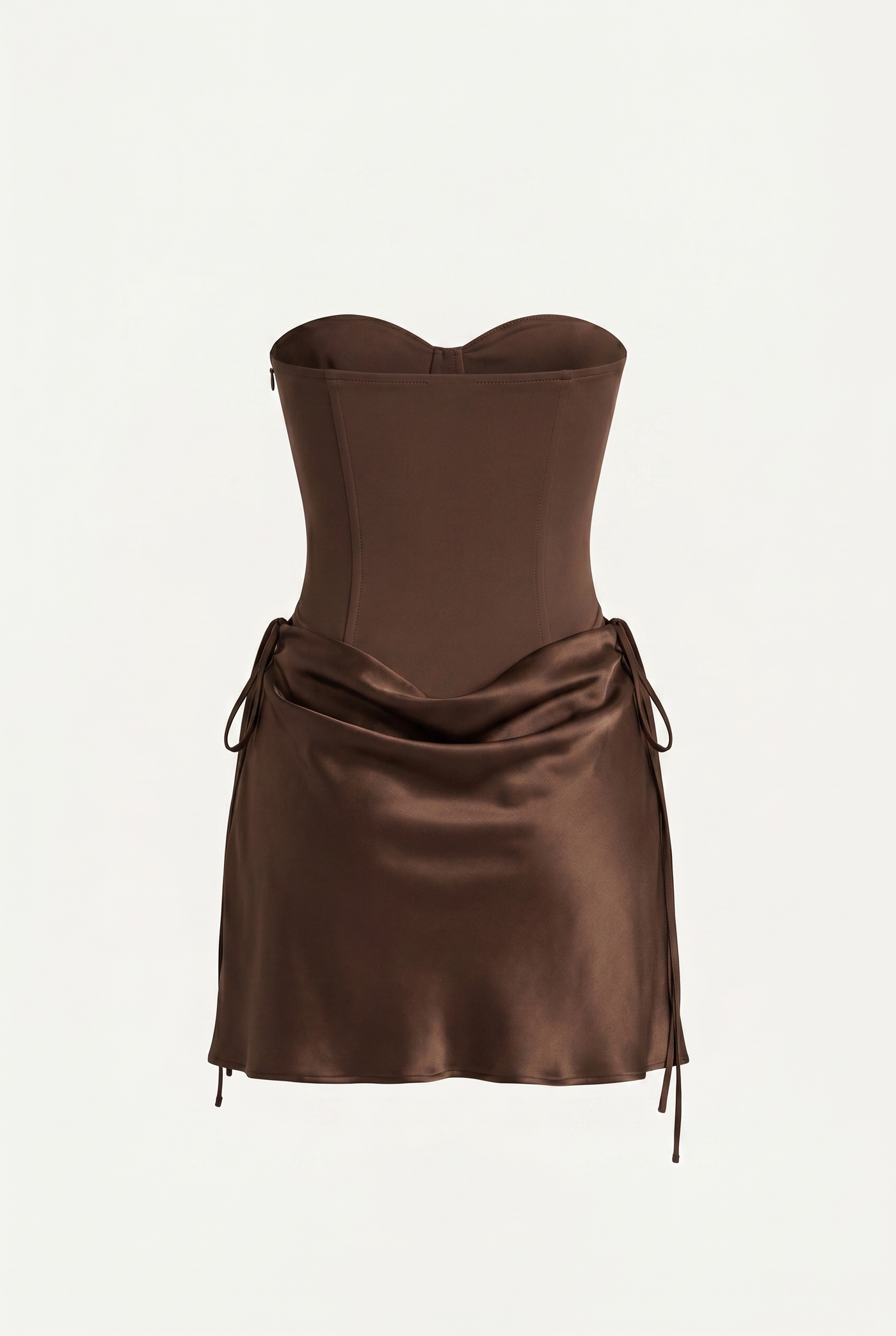 Roisin Strapless Mini Dress – Brown