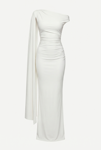Selma Drape Maxi Dress – White