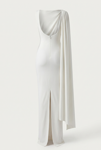 Selma Drape Maxi Dress – White
