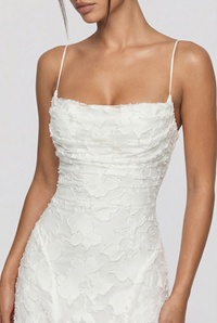 Wisteria Floral Maxi Dress - White