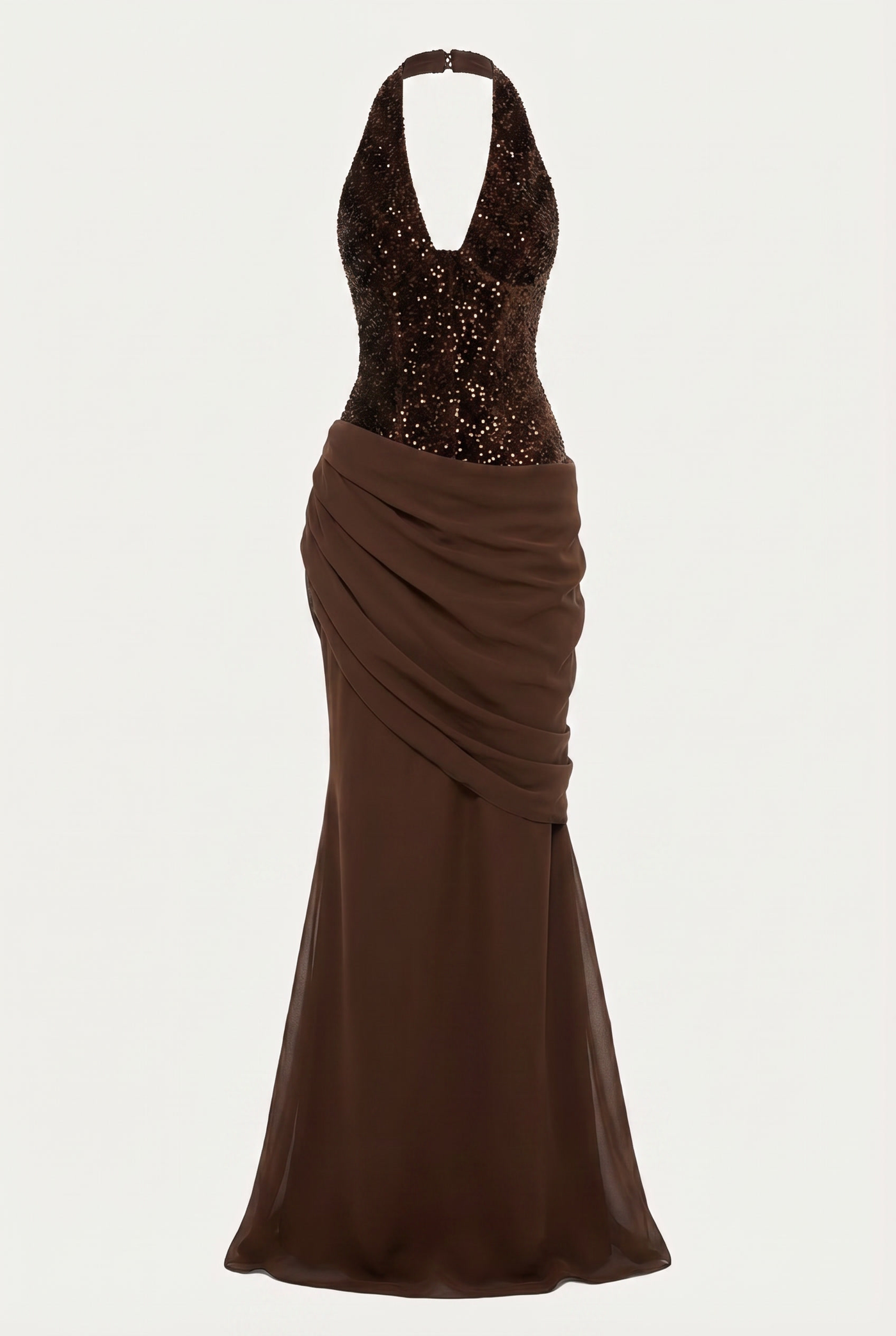 Winston Sequin Corset Maxi Dress – Brown
