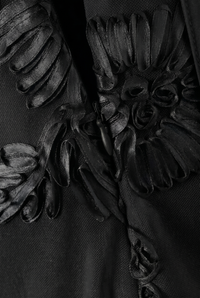 Birgit Floral Lace-Up Mini Dress – Black