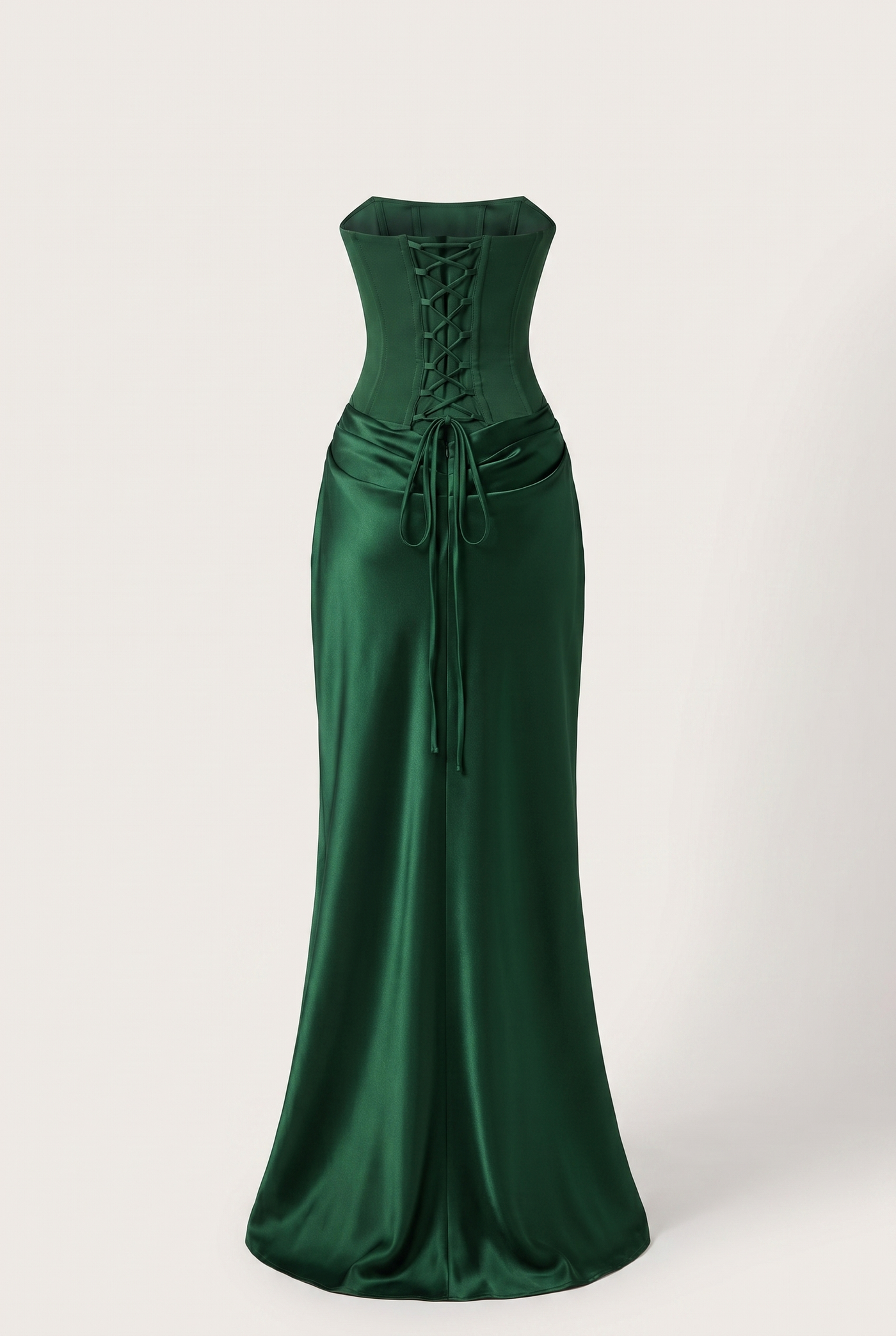 Nola Corset Ruched Maxi Dress - Emerald