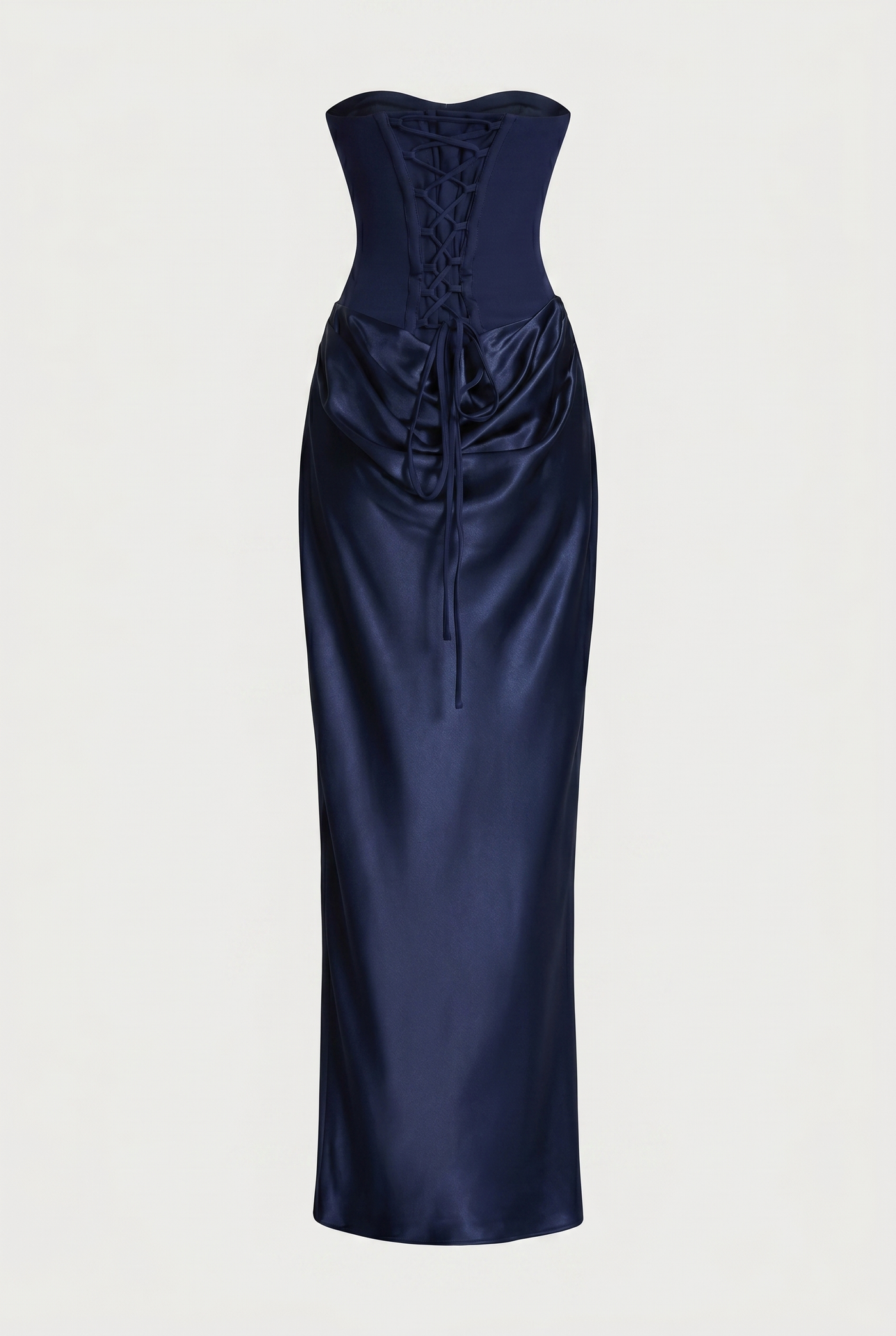 Nola Corset Ruched Maxi Dress - Navy Blue