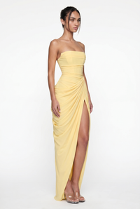 Rosalie Corset Draped Maxi Dress - Yellow