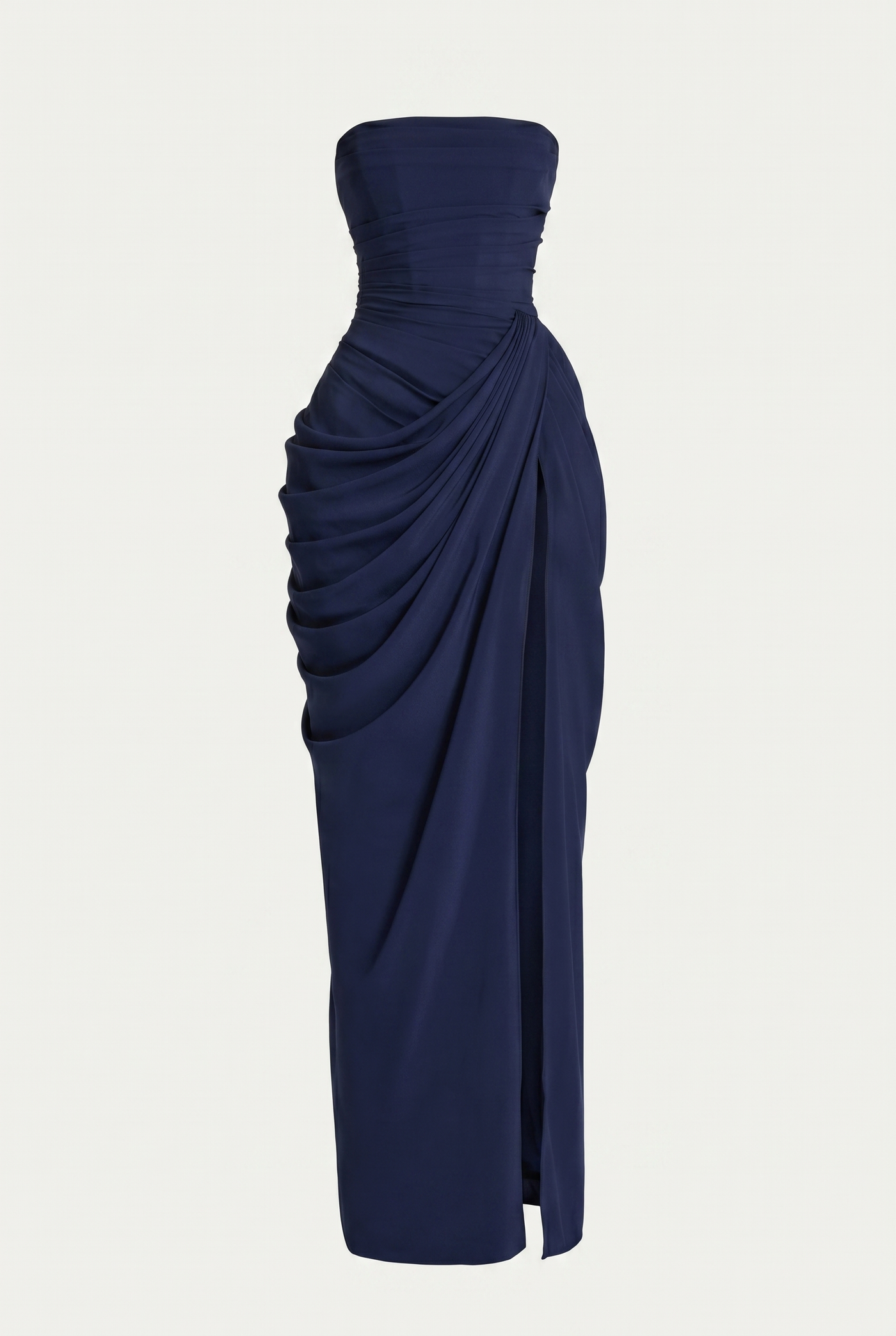 Rosalie Corset Draped Maxi Dress - Navy Blue