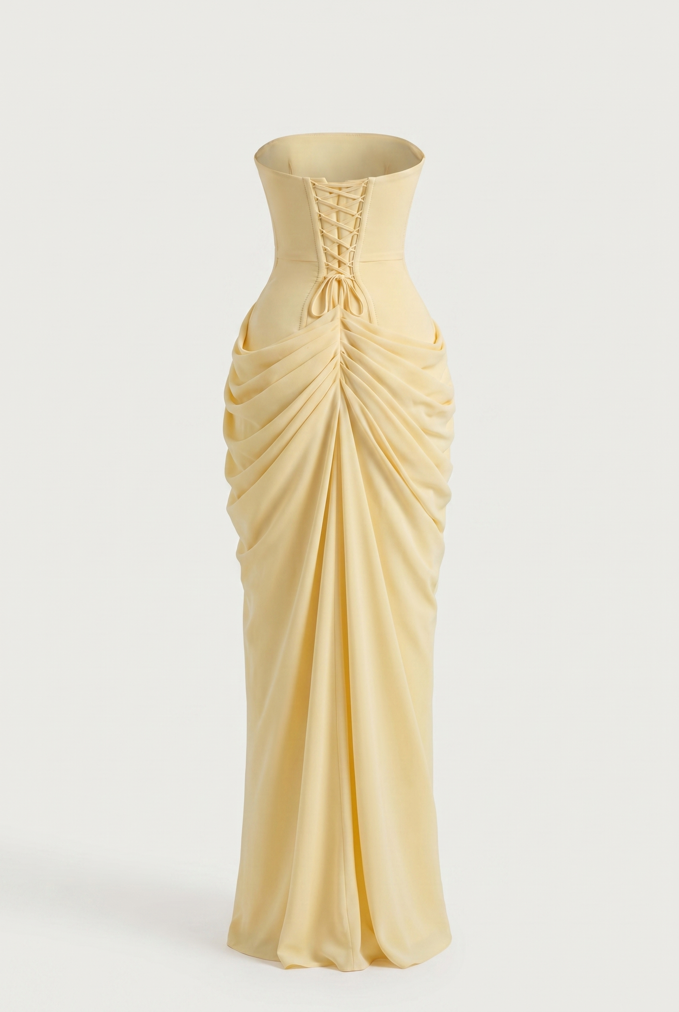 Rosalie Corset Draped Maxi Dress - Yellow