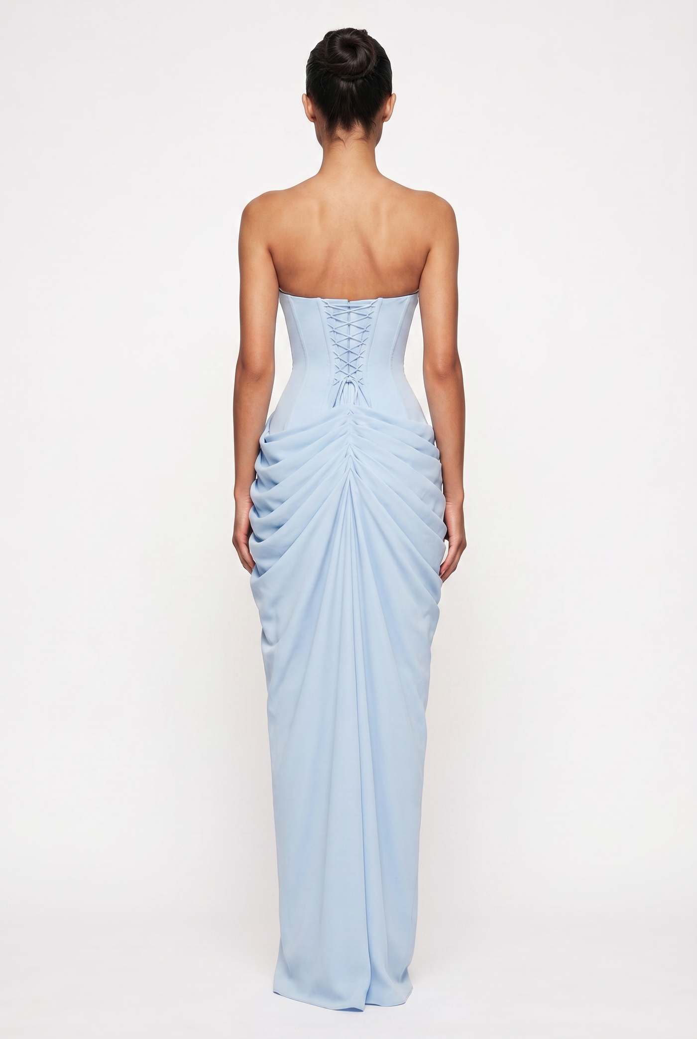 Rosalie Corset Draped Maxi Dress - Blue
