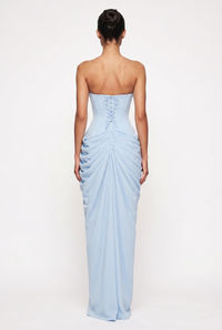 Rosalie Corset Draped Maxi Dress - Blue