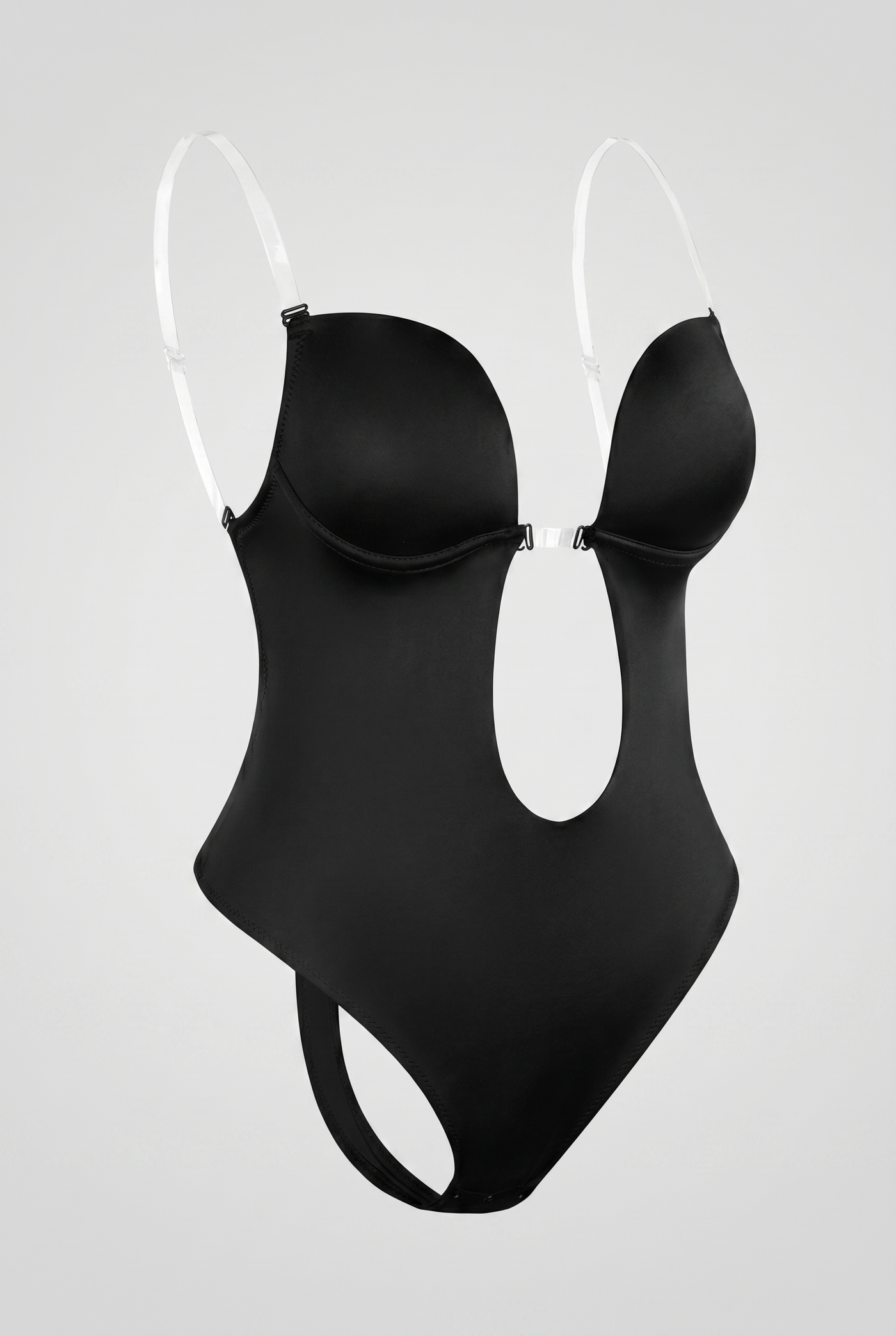 Backless Deep Plunge Sculpting Bodysuit - Black