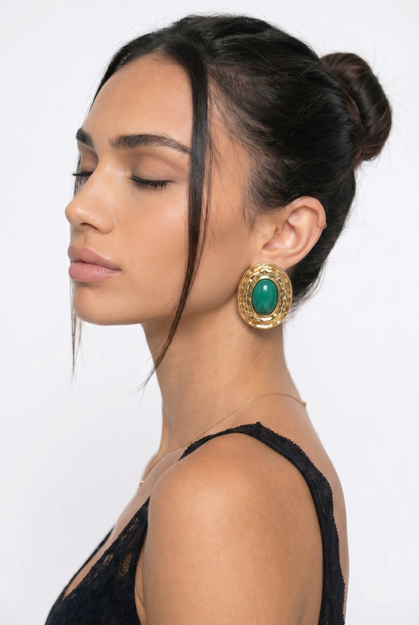 Livia Earrings - Green