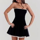 Idalia Vintage Velvet Mini Dress - Black / S - Be My Shine
