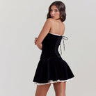 Idalia Vintage Velvet Mini Dress - Black / S - Be My Shine