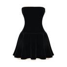 Idalia Vintage Velvet Mini Dress - Black / S - Be My Shine