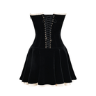 Idalia Vintage Velvet Mini Dress - Black / S - Be My Shine