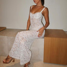 Ione Lace Sheer Maxi Dress - White / S - Be My Shine