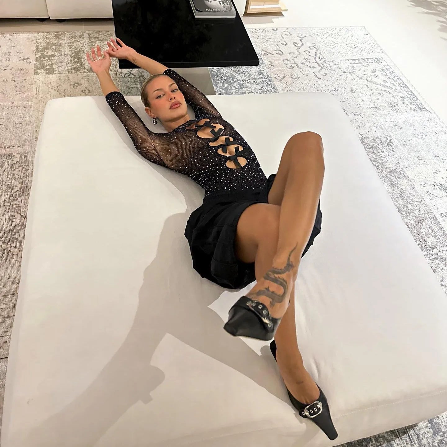 Isabeau Rhinestone Embellished Bodysuit - Brown / XXS - Be My Shine