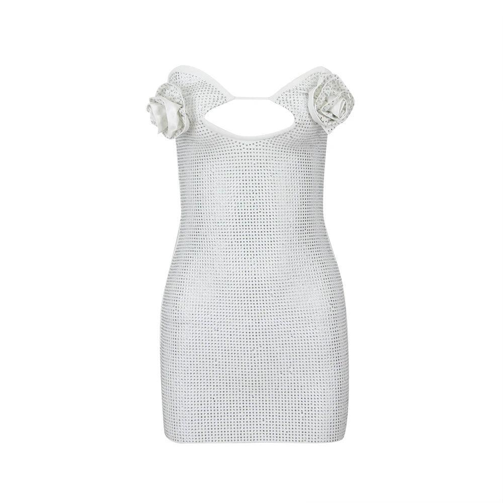 Ivanna Diamond Mini Dress - Silver / XS - Be My Shine