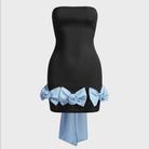 Madelief Strapless Bow Mini Dress - Black / S - Be My Shine