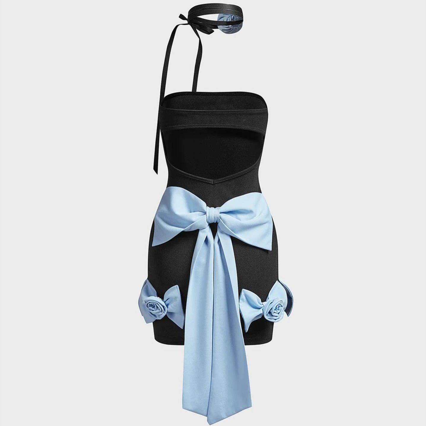 Madelief Strapless Bow Mini Dress - Black / S - Be My Shine